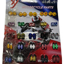 Planilla c/25 Pares surtidos Tapones Decorativos para Válvulas MOTOCICLETA Coche Bicicleta MTC122