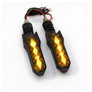 Intermitentes LED Moto Delanteras/Traseras Par Ámbar Estilo Racing MTC149