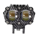 Faro Antiniebla Auxiliar Moto Doble Lente Proyector Blanco/Ámbar 3 Modos 12V MTC196