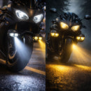 2 Faros Auxiliares Premium Dual Color Moto Antiniebla MTC197