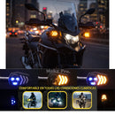 Direccionales LED Moto Luz Azul/Ámbar Universal Secuencial Resistente MTC261