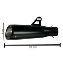 Silenciador Deportivo Universal Moto Negro Mate + Kit Montaje MTC267A