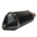 Escape Deportivo Moto Negro Punta Fibra Carbono MTC268