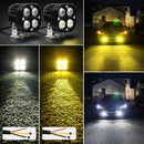 Faro LED Auxiliar Blanco/Ámbar IP67 Moto 4 Lentes Soporte Ajustable MTC809
