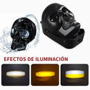 Faro Delantero Skull Moto LED Blanca/Ámbar Universal Impermeable MTC811