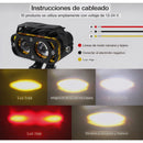 Faro LED Auxiliar Moto 4 Lentes Bicolor Blanco/Ámbar IP67 Off Road MTC814