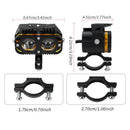 Faro LED Auxiliar Moto 4 Lentes Bicolor Blanco/Ámbar IP67 Off Road MTC814