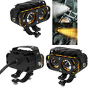 Faro LED Auxiliar Moto 4 Lentes Bicolor Blanco/Ámbar IP67 Off Road MTC814