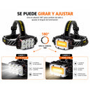2 en 1 Lámpara Minera LED Cabezal Giratorio 180° IPX4  Indicador Batería MTYX122
