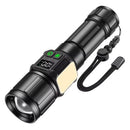 Linterna LED 30W Zoom Luz COB Lateral Imán display nivel % Batería (Kit con Estuche) MTYX26