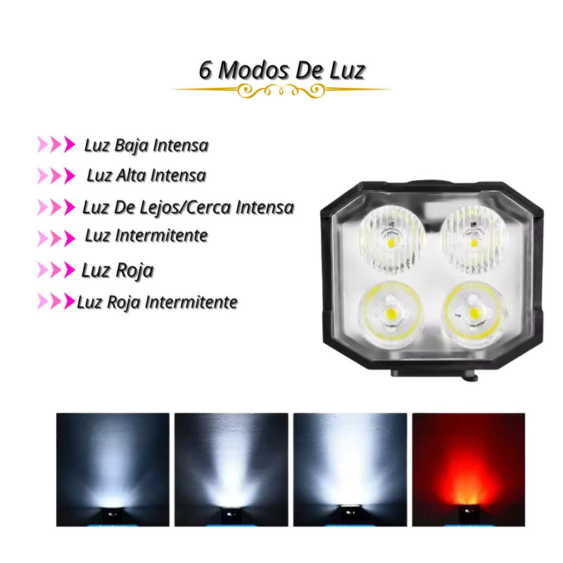 Luz Delantera Bicicleta Solar Bocina Sensor Automático 6 Modos MTYX73