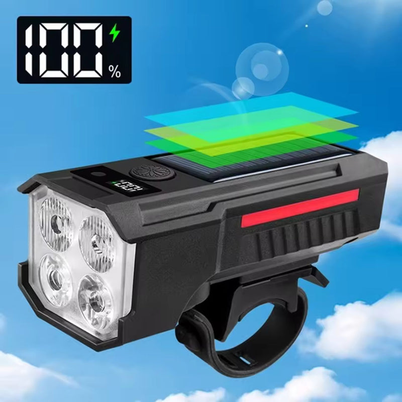 Luz Delantera Bicicleta Solar Bocina Sensor Automático 6 Modos MTYX73