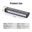 Barra LED Ultra 4 pasos Bici Scooter Moto 12000LM Carga tipo C Impermeable MTYX93