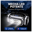 Lámpara Frontal 10 LED Recargable Sensor Movimiento Efecto Patrulla  60° NGSD281