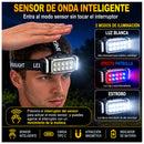 Lámpara Frontal 10 LED Recargable Sensor Movimiento Efecto Patrulla  60° NGSD281