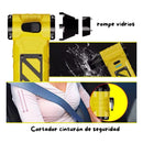 4 en 1 Ventilador de Mano *TURBO* Rompe vidrios Corta cinturón Luz led carga-C NGSD316