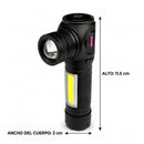 Lámpara mini COB lateral 5 Modalidades luz Blanca luz Roja Clip sujeción e Imán NGSD419