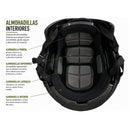 Casco Táctico FAST c/ Barbiquejo Oreja Recortada Rieles + Almohadillas Interiores PJ549