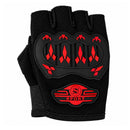 Guantes Moto Medio Dedo Protección Nudillos Palma Acolchada Antideslizante  PJ418