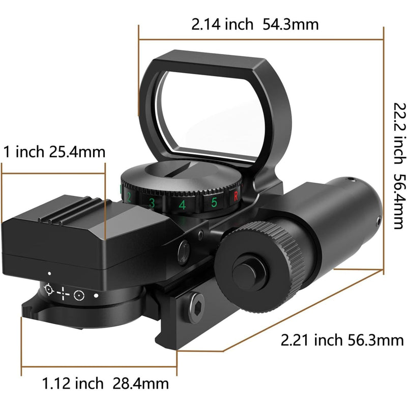 Mira refleja 4 reticulas de punto rojo y verde laser rojo integrado REFLEX SIGHT PJ647