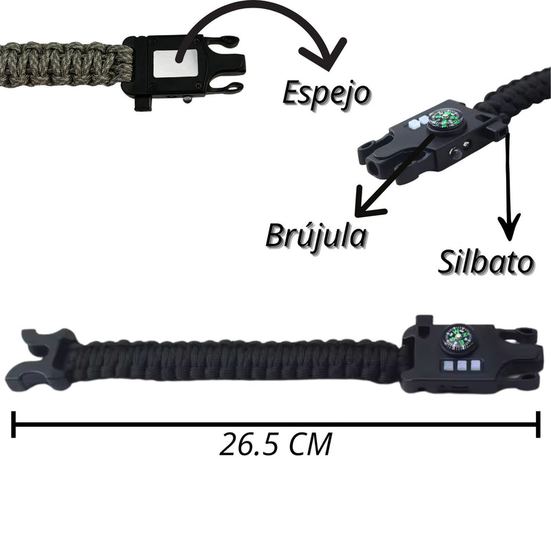 Pulsera Emergencia: Láser,Lampara (Fijo-SOS),Silbato,Espejo MARCA: EASTWEST SN177