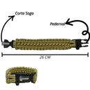 Pulsera Paracord DOBLE PANZA VIBORA: Corta Soga,Silbato,Pedernal MARCA: EASTWEST SN181