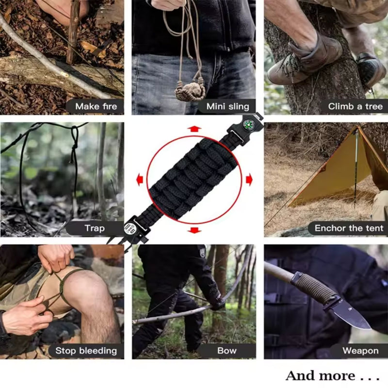 7 en 1: Pulsera Paracord Supervivencia, Luz Led, pedernal..  Sn191