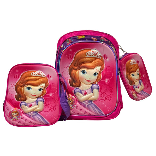 3 en 1 Juego de Mochila Infantil  Diseño 3D Luz LED  +Lonchera +Estuche Surtido SN209
