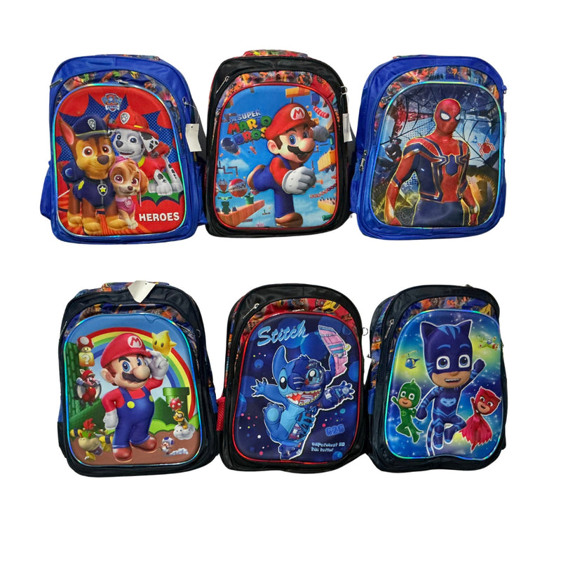 3 en 1 Juego de Mochila Infantil  Diseño 3D Luz LED  +Lonchera +Estuche Surtido SN209