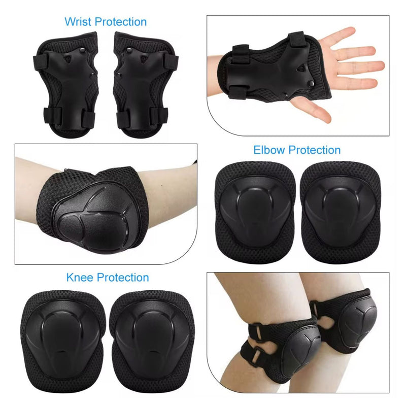 6 en 1 Niños Coderas Rodilleras Muñequeras Patinaje Skate Deportes SN218