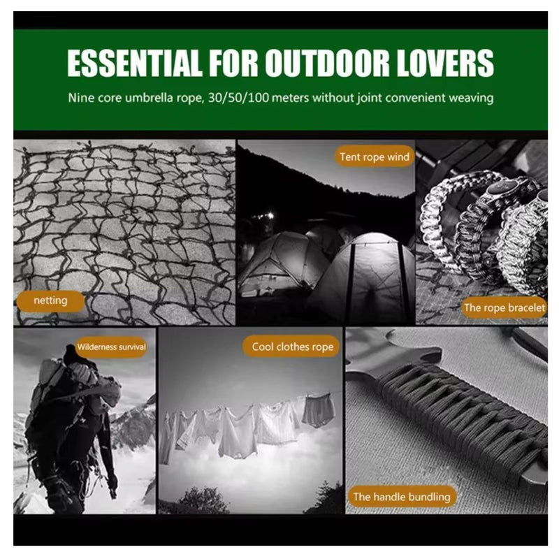 Bobina Cuerda Paracord Táctica 15X10.5* Senderismo outdoor SN234