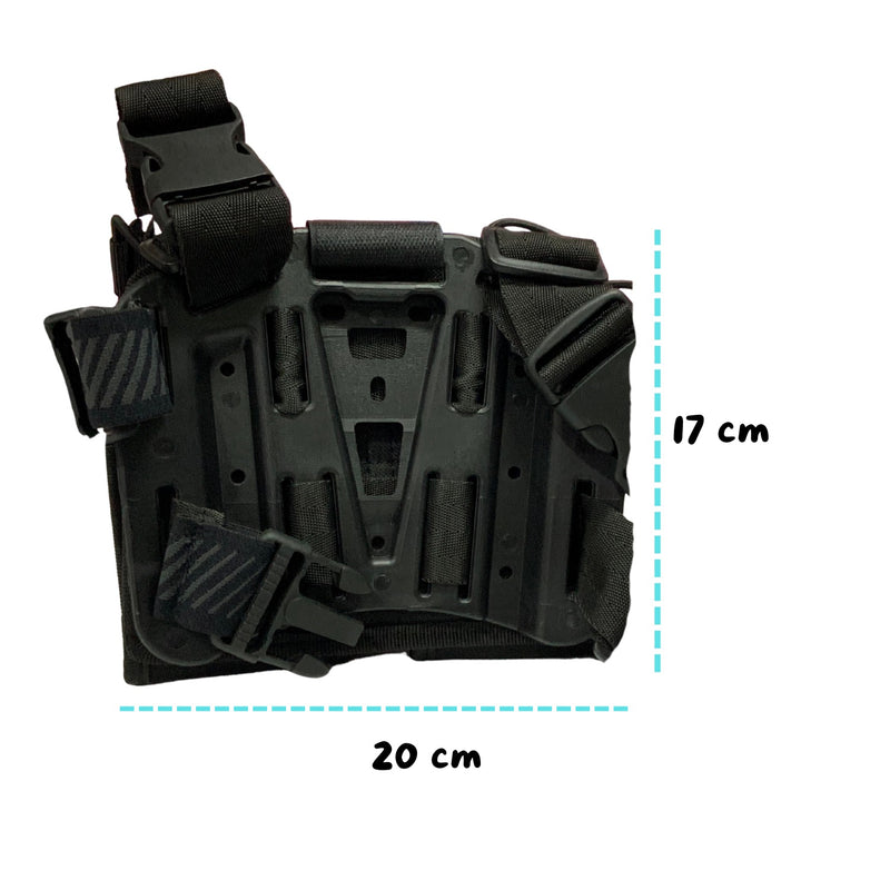 Piernera porta cargador DOBLE corte laser con Base ABS liberación rápida SN235