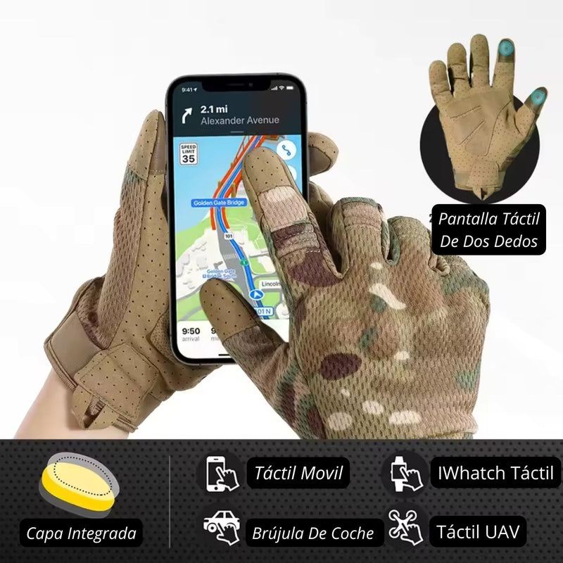 Guantes Touch Táctil 2 Dedos MOTO Protección Nudillos Ventilación ST23