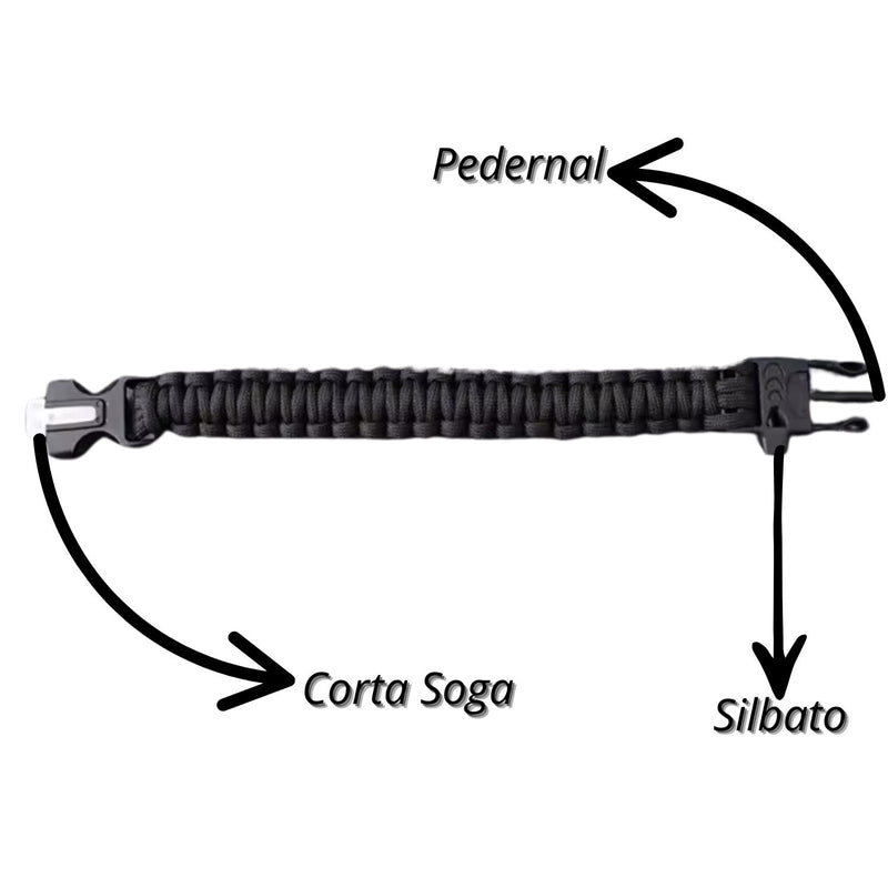 Pulsera de Supervivencia Pedernal, corta soga, silbato MARCA: EASTWEST SN179