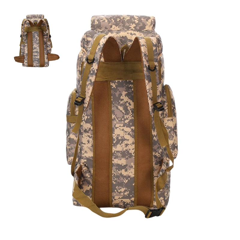 Mochila Saco Soporte metalico 75 lts Impermeable Camping 7 compatimientos SN208