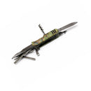 16 en 1 Navaja Multiusos tipo suiza Compacta 9cm con Lupa + Kit Herramientas EDC W333