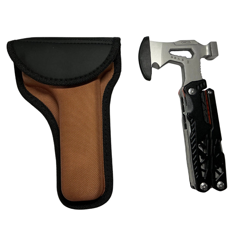 6 en 1: Multiherramienta Martillo Hacha Pinzas Desarmador Navajas Pedernal F4001