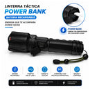 Linterna Táctica LED Recargable Power Bank USB-C 6 Modos + COB WB603