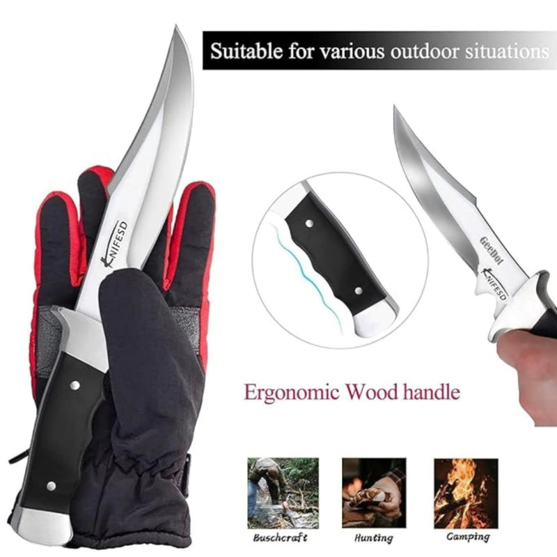 Cuchillo de hoja fija supervivencia con funda Y6D1 CH