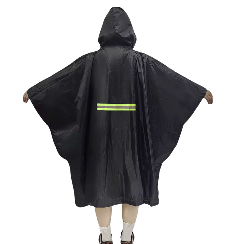 Poncho Impermeable Reflejantes Capucha Bolso Botones YUJ040