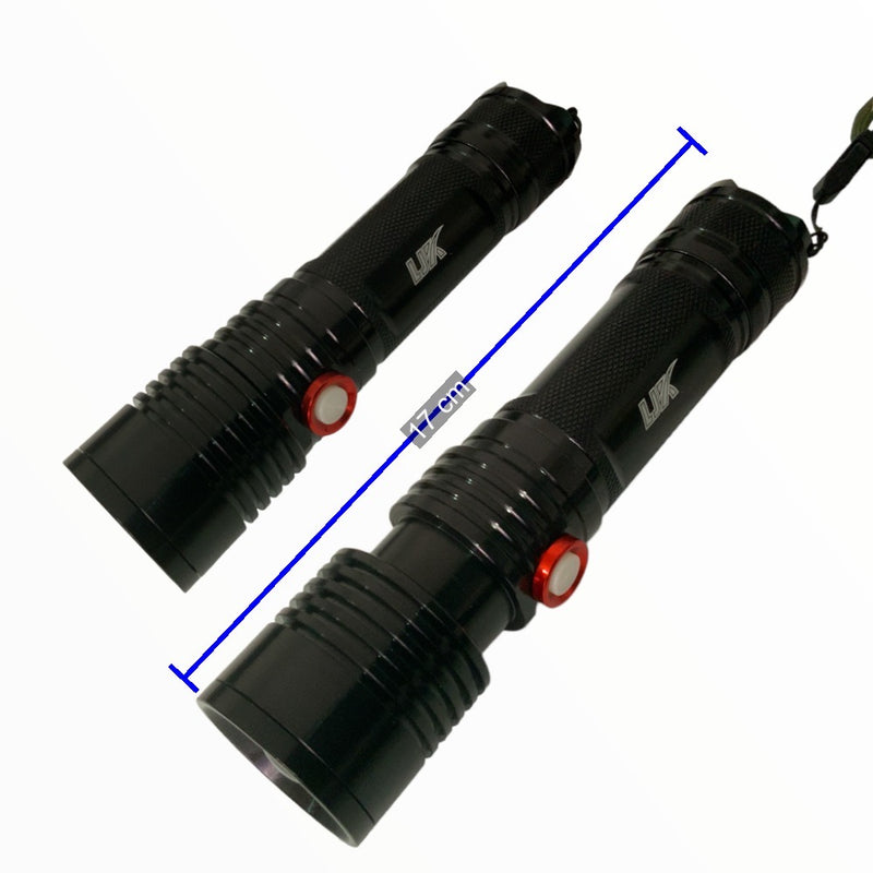 Lampara LED P50 5000 lms 5 pasos cono efecto rojo y rompe vidrios USB DT322P