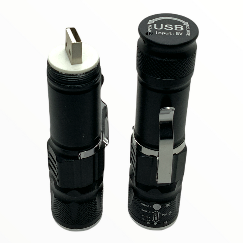 Mini Lámpara Táctica Usb 1200 Lms con clip DT4A