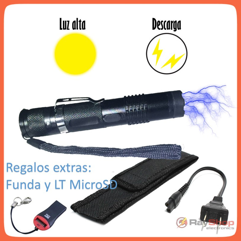 Lampara Tactica Con Descarga Electroshock Toques Taser DjM11