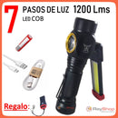 Mini Lámpara 1200 Lm Led Cob Gira Luz Blanca Roja Imán Dt362