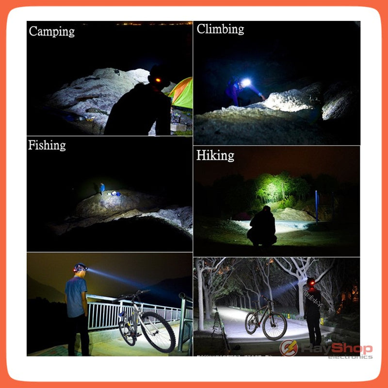 Camping de alta potencia Led recargable focos reflector cabeza