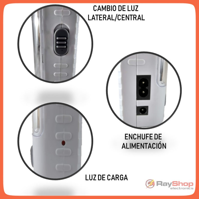 Lámpara Emergencia Regulador Asa Recargable 3000 Lms T7637