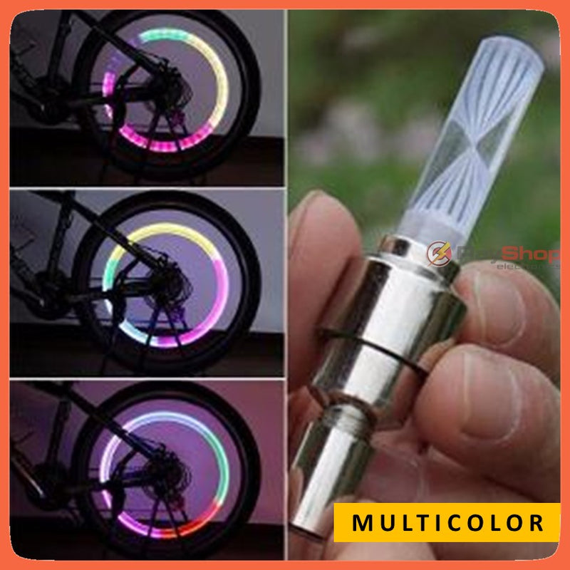 Luz Led Multicolor Pivote Tap n Llanta Bici Moto Auto Qc345