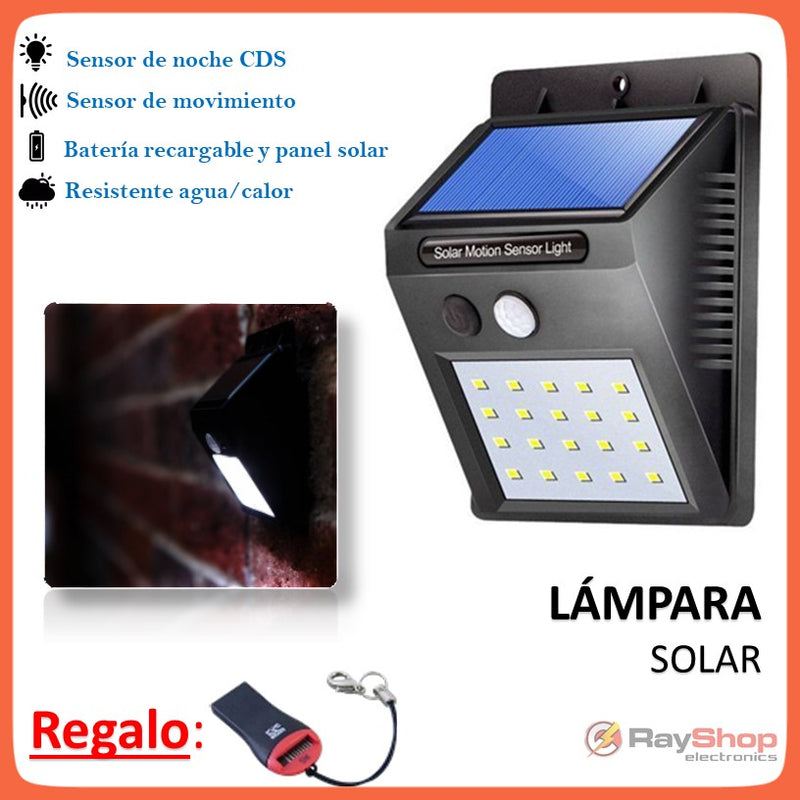 Lámpara Solar 10 Led Sensor Movimiento Para Exterior Gn009