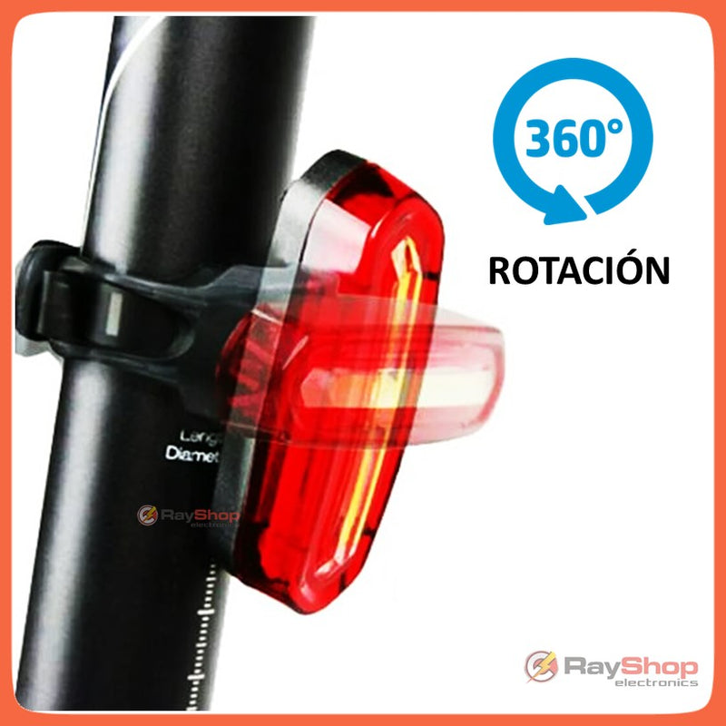 Luz Trasera 3 Colores Vs Agua Usb Bicicleta Lámpara T096