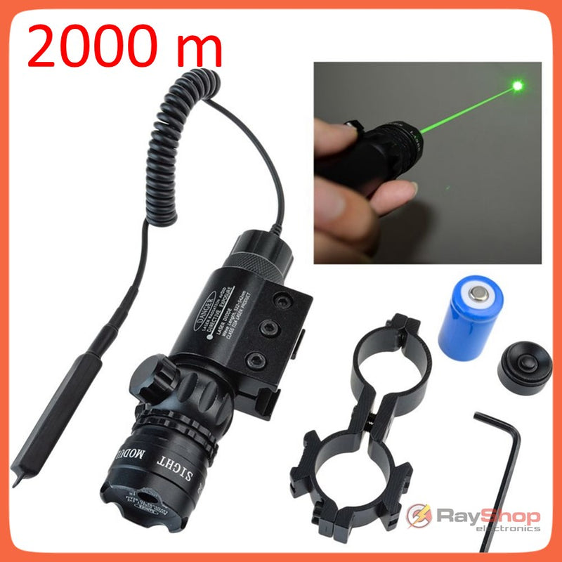 Mira Táctica Láser Verde 20mm Riel Para Rifle Gotcha 2 km Sn002